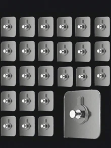 50个装强力自粘墙钩，可用于悬挂图片、相框、包包、厨房铲子等物品——无需螺丝、可水洗、可重复使用、无需打孔——是家居装饰和收纳的理想之选 - 彩色 - 查看 1