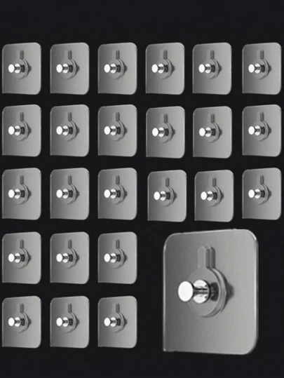 50 st. kraftiga självhäftande väggkrokar för att hänga upp tavlor och fotoramar, väskor, köksspatel och mer - Skruvfria, tvättbara, återanvändbara och hålfria krokar - Perfekt för heminredning och organisering