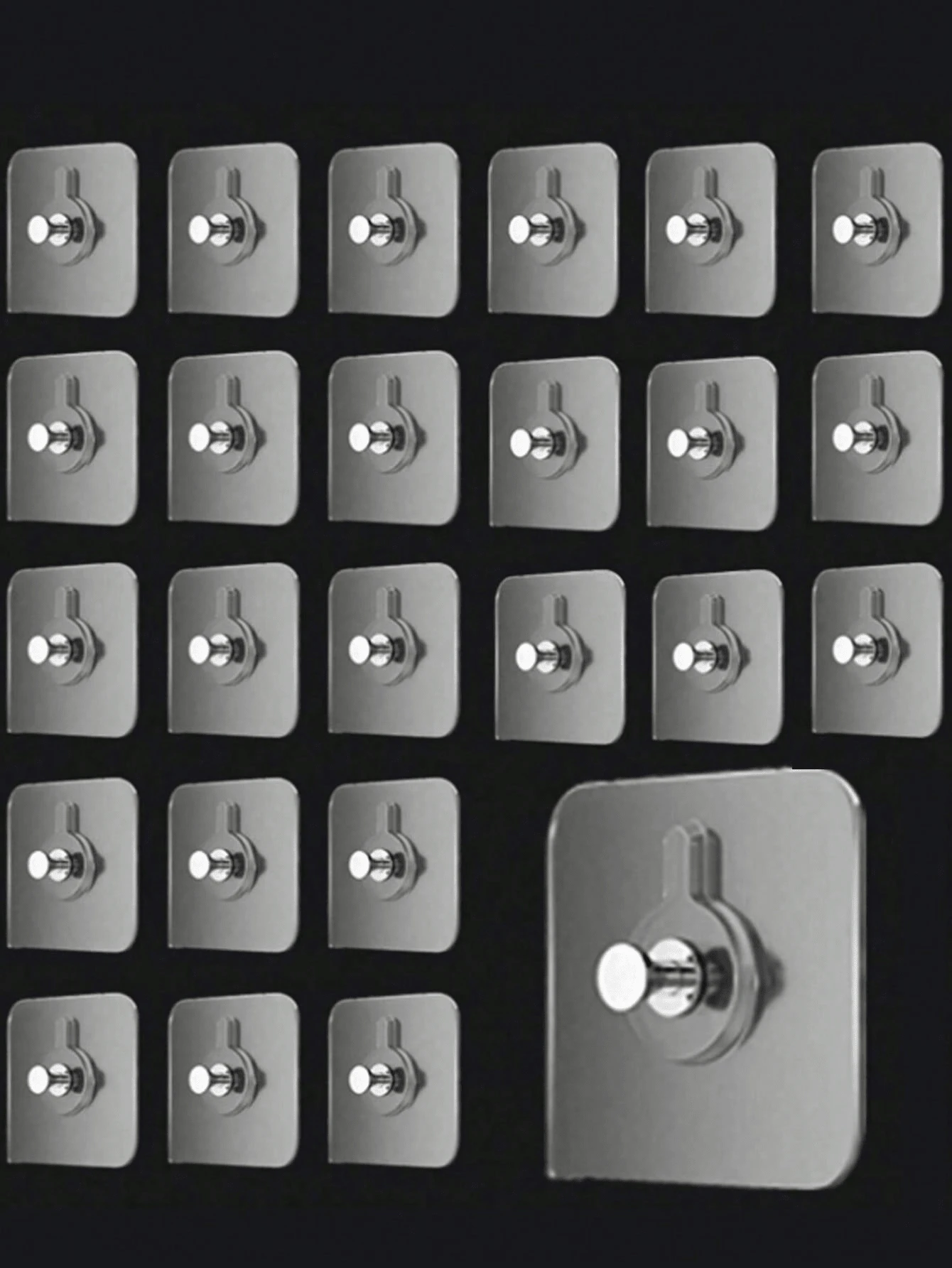 50个装强力自粘墙钩，可用于悬挂图片、相框、包包、厨房铲子等物品——无需螺丝、可水洗、可重复使用、无需打孔——是家居装饰和收纳的理想之选 - 彩色 - 查看 1