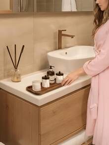 1/2pcs Acorn Wooden Tray, Long Oval, Rectangular Tray, Wooden Tray, Beauty Display Tray, Perfume Tray, Bathroom Tray, Tableware Wooden Tray, Cake Tray, Kitchen Tray, Birthday Display Rack, Garden Tray - Multiple Specifications - View 3