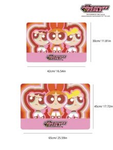 THE POWERPUFF GIRLS X Joivida 1个宠物食品垫，可爱卡通印花防水餐垫 - 紅色和粉色 - 查看 3