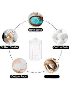 1pc Swab Holder, Makeup Remover Pad Dispenser, Covered Makeup Remover Pad Storage Box, Transparent Cosmetic Organizer, Bathroom Makeup Swab & Pad Holder - Multicolor - View 6