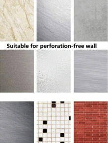 Giá treo bàn chải và kem đánh răng gắn tường cho phòng tắm, màu đen, có chỗ để lược/dao cạo và sữa tắm (không cần khoan). Trang trí phòng tắm gia đình, trang trí mùa thu. - màu đen - Xem 5