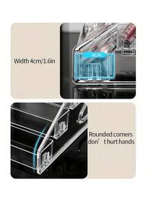 Hộp đựng mỹ phẩm 1 chiếc, kệ trưng bày nhiều tầng trong suốt, thích hợp đựng chai nước hoa vuông, không thích hợp đựng chai tròn, chất liệu PET, khoảng cách giữa các tầng 1,57 inch, có thể đựng sơn móng tay, nước hoa, son môi, có thể chọn từ 3 đến 7 tầng, thích hợp đựng kính thời trang, hộp trang điểm, tinh dầu, v.v. - Nhiều màu - Xem 9