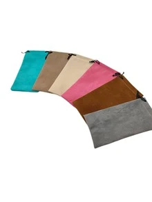 3/5/8 Stück, Plüschstoff farbige Brillen Aufbewahrungstasche, Kordelzug Tasche, modische und tragbare Brillentasche - Mehrfarbig - Übersicht 3