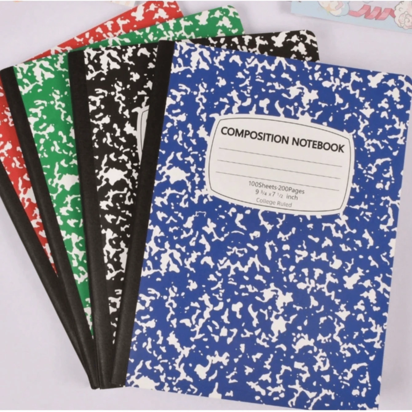 4 Stücke Notizbücher mit Blumenmuster, Hartcover, dickes Papier, liniert, geeignet für Studenten und Büromitarbeiter für den Schulanfang - Verschiedenfarbig - Übersicht 1