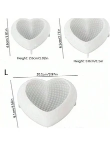 Khuôn silicon hình trái tim đan lưới 3D, khuôn làm nến hình trái tim tự làm. - trắng - Xem 8