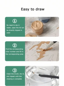 Tranh tô màu theo số dành cho người lớn, tranh tô màu acrylic dễ vẽ theo số cho người lớn mới bắt đầu, tranh tự vẽ theo số làm quà tặng trang trí tường nhà, kích thước 20 W x 20 L/30 W x 30 L (cm) - màu vàng nhạt - Xem 5