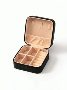 3-Layer Large Capacity Jewelry Storage Box, Portable Jewelry Storage Box, Dressing Table With Drawer Jewelry Storage Box, Gift Leather Jewelry Box, Exquisite Display Packaging Storage Container Back To School - Multicolor - View 14