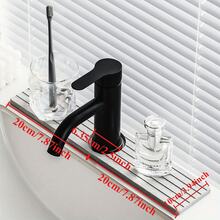 1 pieza Alfombrilla para grifo de cocina - Protector contra salpicaduras de diatomita para fregadero, bandeja absorbente de agua de piedra de secado rápido que incluye papel de lija, adecuada para fregadero de cocina, baño y bañera, de secado rápido, antideslizante y fácil de limpiar - Multicolor - Ver 3