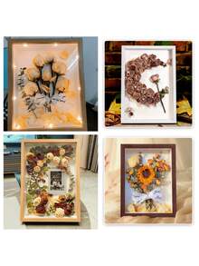 1个3D立体可填充相框 A4/8英寸/10英寸/6英寸 3D相框，深框可填充相框，适用于照片、花束、绘画、纪念品、DIY艺术品、奖章（白色） - 白色 - 查看 8