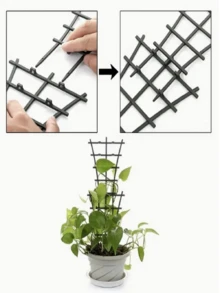 2/4 Piece Plant Trellis Set, Suitable For Potted Plants, Climbing Plants, And Stackable Plant Stands, Potted Flower Stand, Orchid Rose Artificial Plant Stand, Plastic Bracket - Multicolor - View 2