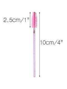 一次性黑色睫毛膏刷 眼影刷 眉刷 迷你化妆工具，眉刷，眼影刷，螺旋刷 - 粉色 - 查看 2