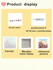 Tranh tô màu theo số dành cho người lớn, tranh tô màu acrylic dễ vẽ theo số cho người lớn mới bắt đầu, tranh tự vẽ theo số làm quà tặng trang trí tường nhà, kích thước 20 W x 20 L/30 W x 30 L (cm) - màu vàng nhạt - Xem 7