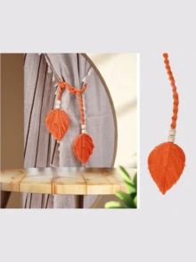 1pc/Set Of Bohemian-Style Curtain Straps, Hand-Woven Colorful Leaf Curtain Decorative Buckles, Curtain Binding Ropes, Home Soft Decoration Hanging Ornaments, Wedding Decor - Multicolor - View 10