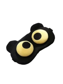 1 chiếc mặt nạ ngủ bằng vải nhung hình hoạt hình, ngộ nghĩnh, thoải mái và thoáng khí, thích hợp cho gia đình, văn phòng, du lịch, phòng ngủ, trường học, ngủ trưa, quà tặng sinh nhật. - màu đen - Xem 4