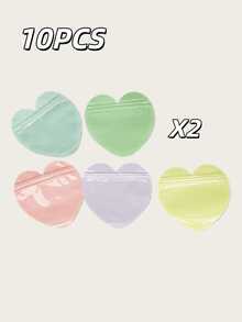 40 chiếc túi hình trái tim Valentine, túi trong suốt dễ thương có thể đóng mở lại, túi quà mini màu macaron dùng cho đám cưới, sinh nhật, lễ Phục sinh, quà tặng Ngày của Mẹ. - Màu Macaron - Xem 8