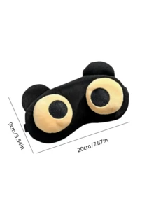 1 chiếc mặt nạ ngủ bằng vải nhung hình hoạt hình, ngộ nghĩnh, thoải mái và thoáng khí, thích hợp cho gia đình, văn phòng, du lịch, phòng ngủ, trường học, ngủ trưa, quà tặng sinh nhật. - màu đen - Xem 2