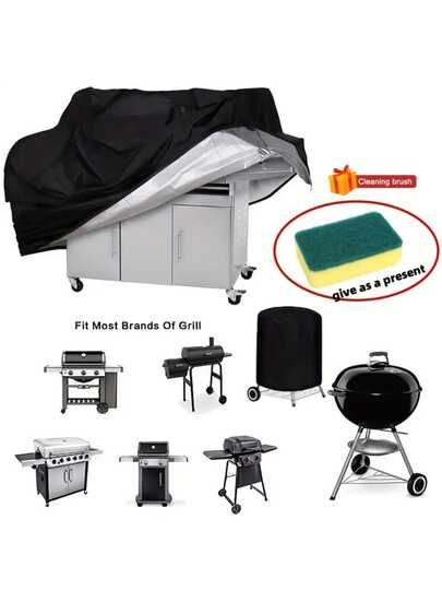 BBQ Cover Outdoor Dust Waterproof Heavy Duty Grill Cover Rain Protective Outdoor Barbecue Cover Round For School,Office,Household,Travel,Bag,Organizer,Storage