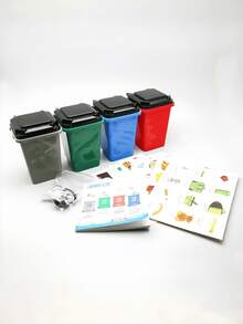 Zazumi Desk Mini Trash Can Pen Holder Multifunctional Creative Desktop Organizer For Office Stationery Storage Pencil Pen Container Small Garbage Bin For Home Study Workspace Tabletop Supplies Space Saving Tidying Tool - Multicolor - View 1