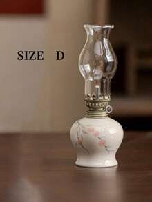 1 szt. ręcznie malowana porcelanowa lampa naftowa, ceramiczny świecznik, dekoracyjna lampa stołowa, dekoracja świecy do ceremonii herbacianej, oświetlenie dekoracyjne Old Butter, latarnia kempingowa, dekoracja wnętrz, oświetlenie awaryjne, wykończenie w stylu vintage, nie wymaga zasilania (bez oleju), wystrój domu, wystrój pokoju - Wielokolorowe - Zobacz 4