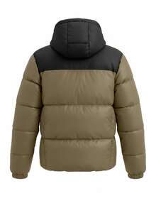 Columbia Men's Down Hooded Jacket Oliv - Olive Green - View 2