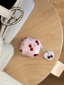 Korean-Style Pink Bow Cherry Earphones, Compatible With Various Wireless Bluetooth Earphones, Fits Most Earphone Cases - Multicolor - View 4