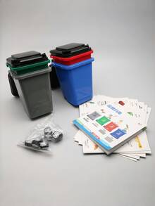 Zazumi Desk Mini Trash Can Pen Holder Multifunctional Creative Desktop Organizer For Office Stationery Storage Pencil Pen Container Small Garbage Bin For Home Study Workspace Tabletop Supplies Space Saving Tidying Tool - Multicolor - View 2