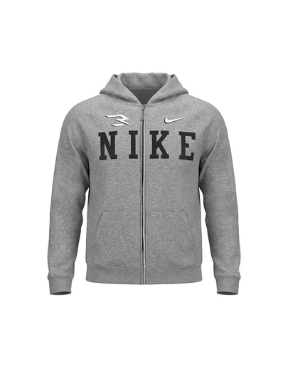 Nike Boys Full Zip Hoodie Grey