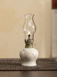 1 szt. ręcznie malowana porcelanowa lampa naftowa, ceramiczny świecznik, dekoracyjna lampa stołowa, dekoracja świecy do ceremonii herbacianej, oświetlenie dekoracyjne Old Butter, latarnia kempingowa, dekoracja wnętrz, oświetlenie awaryjne, wykończenie w stylu vintage, nie wymaga zasilania (bez oleju), wystrój domu, wystrój pokoju - Wielokolorowe - Zobacz 10