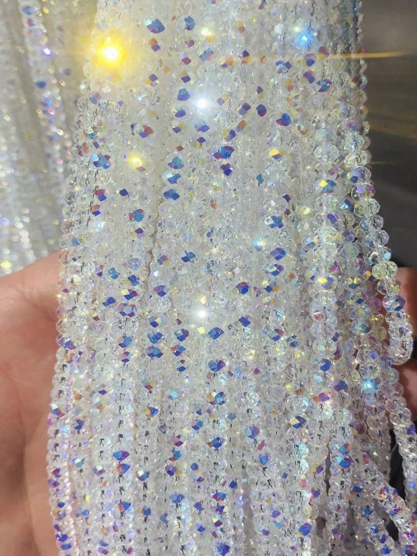 60 Pieces Of 4/6/8mm Austrian Quality Shiny Flat Crystal Beads With Holes Suitable For DIY Bracelets And Phone Accessories - Colorful White - View 1