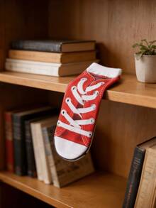 Joivida 3D Stereo Printed Funny Canvas Socks Quirky Soft Breathable Cotton Blend Moisture Wicking Non Slip Ribbed Cuff All Day Comfort Perfect For Daily Wear Casual Outings Office School Weekend Gatherings Novelty Funky Crazy Cute Colorful Statement Socks Fashion Must Have Cozy Durable Versatile Footwear Accessory - Multicolor - View 6