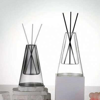 1 Glass Vase, Indoor Aromatherapy Diffuser, (No Diffuser Stick, Single Bottle) Diffuser, Aromatherapy Bottle Double-Layer Home Decoration, Room Decoration, Modern Wedding Decoration Hydroponic Flower Pot, Glass Container Crafts Decoration