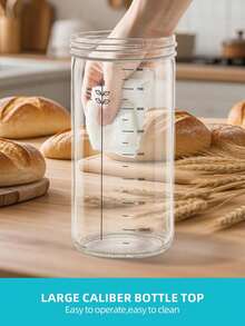 Sourdough Starter Kit, 24 Oz Large Capacity Sourdough Fermentation Jar With Aluminum Lid, Date Labeled Feeding Strip, Silicone Scraper, Cloth Lid And Thermometer Strip, Sourdough Container For Bread Making, Brewing Tools, Fermentation Tools, Reusable Sourdough Bread Baking Tools - Multicolor - View 4