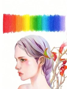 48支装，48/36/24/12色专业彩色铅笔套装，油性彩色铅笔套装，专业美术画笔，手绘素描绘画，初学者专用彩色铅笔素描铅笔，开学季礼物 - 彩色 - 查看 4