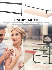 1件装铁艺首饰收纳架，72孔耳环收纳架，梳妆台首饰收纳架，防晒旅行，凉爽透气，用于存放和展示耳环，耳环展示架，适合家庭收纳或首饰零售，情人节礼物。 - 黑色 - 查看 5