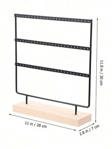 1件装铁艺首饰收纳架，72孔耳环收纳架，梳妆台首饰收纳架，防晒旅行，凉爽透气，用于存放和展示耳环，耳环展示架，适合家庭收纳或首饰零售，情人节礼物。 - 黑色 - 查看 4