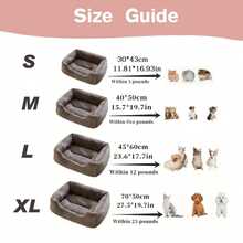 Giường ngủ cho thú cưng Winter Square bằng vải nhung mềm mại có đệm - Giường sofa bằng lông cừu mềm mại, thoải mái cho mèo cỡ vừa và chó nhỏ, thiết kế mở phía trên, bền, dễ vệ sinh, có thể gấp gọn, thích hợp sử dụng trong nhà cho phòng ngủ, phòng khách, ban công - Nơi trú ẩn ấm áp cho mèo con và các giống chó nhỏ, giường cho mèo, đồ nội thất ấm cúng cho thú cưng, đệm ngủ sang trọng cho thú cưng, giường ngủ gấp gọn cho thú cưng, giường ngủ bằng polyester cho thú cưng. - Hồng - Xem 5