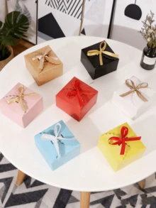 24/12pcs Kraft Paper Gift Boxes, White Candy Box Decorative Snack Boxes, Gift Boxes For Cakes, Cookies, Candies, And Handmade Exploding Bath Salt Shower Soaps, Suitable For Christmas, Birthdays, Holidays, Weddings (Solid Color) - Multicolor - View 3