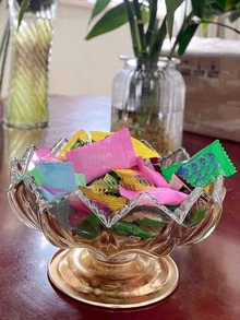 1 件装豪华金属玻璃水果/糖果盘，装饰托盘，适用于客厅茶几、玄关，可摆放零食和水果 - 金色 - 查看 6