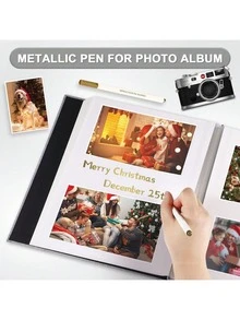 1 cuốn album ảnh tự dính có nam châm, kích thước 4x6, 5x7, 8x10 inch, sổ vẽ kèm bút kim loại, thích hợp làm quà tặng, quà gia đình, quà cưới, kích thước 11x10.6 inch, 40 trang, màu trắng, quà tặng sinh nhật, tốt nghiệp. - Nhiều màu - Xem 4