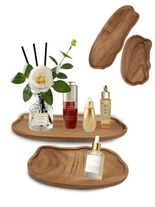 1/2 Pieces Wooden Tray, Cloud-Shaped Tray, Rainbow-Shaped Tray, Wooden Tray, Beauty Display Tray, Perfume Tray, Bathroom Tray, Wooden Tray For Tableware, Cake Tray, Kitchen Tray, Birthday Display Stand, Garden Tray, Paper Cupcake Tray, Suitable For Birthday - Brown - View 4