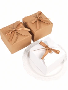 24/12pcs Kraft Paper Gift Boxes, White Candy Box Decorative Snack Boxes, Gift Boxes For Cakes, Cookies, Candies, And Handmade Exploding Bath Salt Shower Soaps, Suitable For Christmas, Birthdays, Holidays, Weddings (Solid Color) - Multicolor - View 6