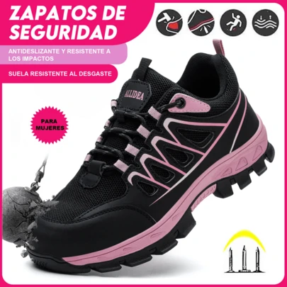 SEGURITO Zapato industrial dama,zapatos de trabajo,botas de casquillo industrial,tenis industriales,botas de casquillo industrial,resistente a impactos y perforaciones, antideslizante y resistente al desgaste, adecuado para entornos de trabajo al aire libre.(Elija el tamaño según la longitud de su pie)