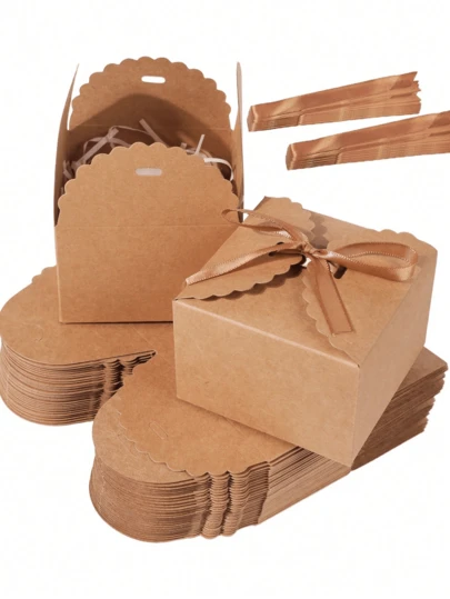 24/12 cajas de regalo de papel kraft, cajas de dulces blancas decorativas para bocadillos, cajas de regalo para pasteles, galletas, dulces y sales de baño efervescentes hechas a mano, adecuadas para Navidad, cumpleaños, fiestas y bodas (unicolor)