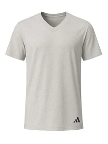 Adidas Men's V-Neck T-Shirt White Black Grey 3 Pack - Multicolor - View 2