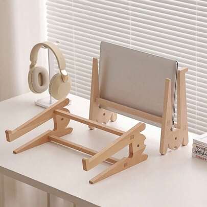 1pc Wooden Laptop Stand, Elevated Gaming Laptop Stand, Elevated Computer Desktop Cooling Base Back To School
