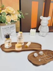 1/2 Pieces Wooden Tray, Cloud-Shaped Tray, Rainbow-Shaped Tray, Wooden Tray, Beauty Display Tray, Perfume Tray, Bathroom Tray, Wooden Tray For Tableware, Cake Tray, Kitchen Tray, Birthday Display Stand, Garden Tray, Paper Cupcake Tray, Suitable For Birthday - Brown - View 3