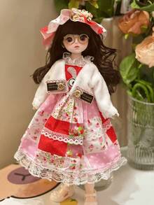 1个30厘米球形关节娃娃BJD公主SD娃娃，逼真肌肤，合成假发，奢华换装收藏艺术娃娃，生日礼物，收藏展示派对圣诞礼物 - 彩色 - 查看 7