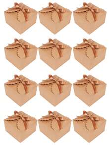 24/12pcs Kraft Paper Gift Boxes, White Candy Box Decorative Snack Boxes, Gift Boxes For Cakes, Cookies, Candies, And Handmade Exploding Bath Salt Shower Soaps, Suitable For Christmas, Birthdays, Holidays, Weddings (Solid Color) - Multicolor - View 9